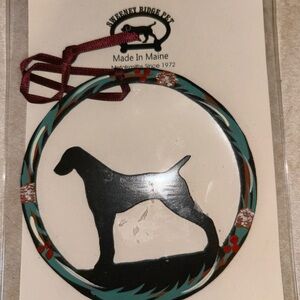 GERMAN SHORTHAIR POINTER Dog Silhouette Ornament with Ribbon